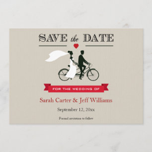 Tandem-Fahrrad Speichern Sie die Datumskarten Save The Date