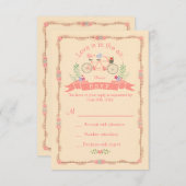 Tandem-Fahrrad, Vögel und Banner-Hochzeit RSVP (Vorne/Hinten)