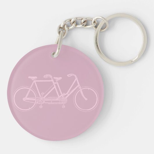 Tandem Fahrrad Zweisitzer Fahrrad Art CUSTOM FARBE Schlüsselanhänger (Rückseite)