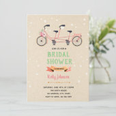 Tandem Fahrraddusche Einladung (Stehend Vorderseite)