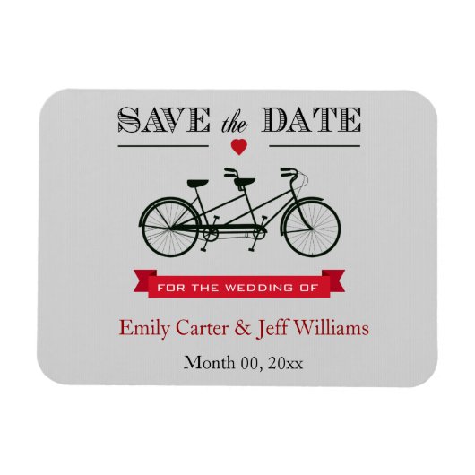 Tandem-FahrradWedding Save the Date-Magnete Magnet (Horizontal)