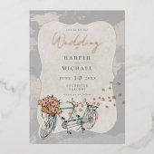 Tandem-Fahrradweltkarte Folieneinladung (Vorderseite)