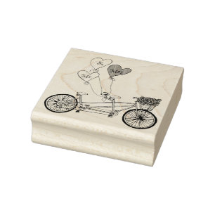 Tandem-Liebe-Fahrrad-Briefmarke Gummistempel