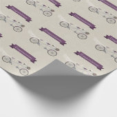Tandem Lila Fahrradgeschenk Hochzeit Verlobung Geschenkpapier (Ecke)