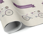 Tandem Lila Fahrradgeschenk Hochzeit Verlobung Geschenkpapier (Rolleneckpunkt)