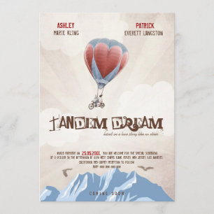 Tandem Love Dream Hochzeits-Einladung (Film-Stil) Einladung