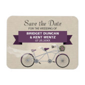 Tandem-Plum-Fahrrad Save the Date Magnet (Horizontal)