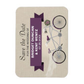 Tandem-Plum-Fahrrad Save the Date Magnet (Vertikal)
