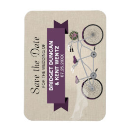 Tandem-Plum-Fahrrad Save the Date Magnet