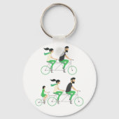 Tandem-Radfahrer Schlüsselanhänger (Vorderseite)