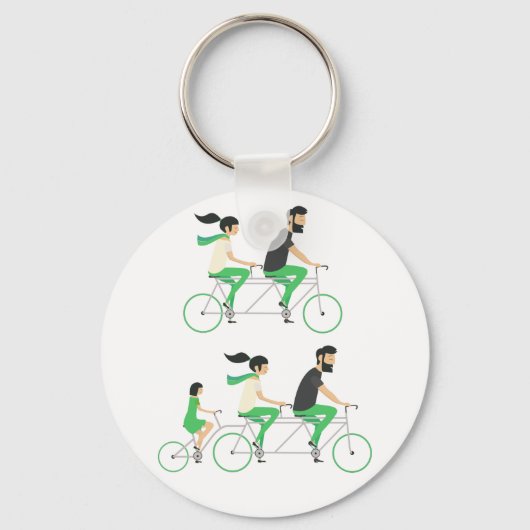 Tandem-Radfahrer Schlüsselanhänger (Vorderseite)