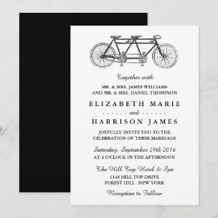 Tandem-Radhochzeit Einladung