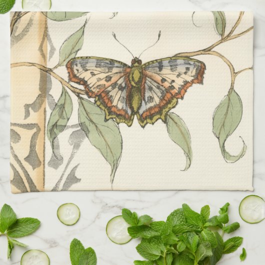 Tandem schlägt über grüne Blätter Geschirrtuch (Gefaltet)