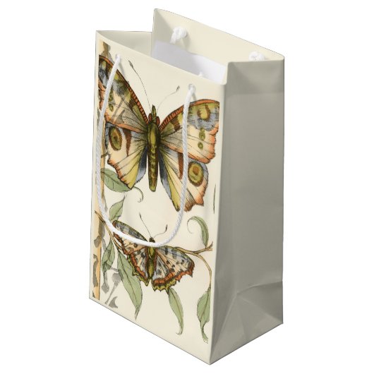 Tandem schlägt über grüne Blätter Kleine Geschenktüte (Rückseite Schrägansicht)