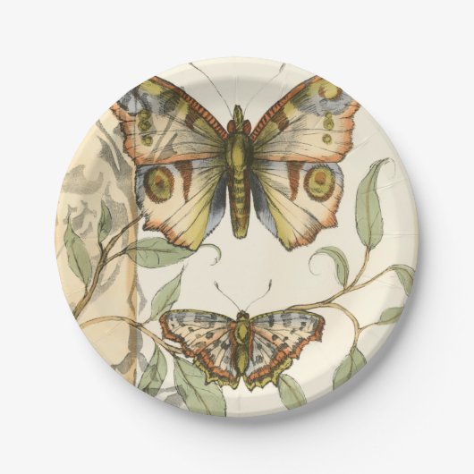 Tandem schlägt über grüne Blätter Pappteller (Vorderseite)