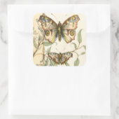 Tandem schlägt über grüne Blätter Quadratischer Aufkleber (Tasche)