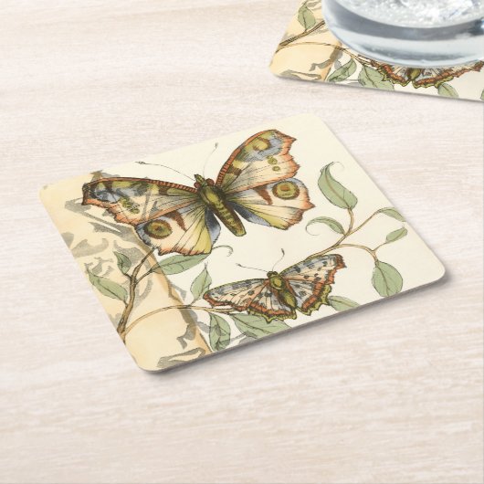 Tandem schlägt über grüne Blätter Rechteckiger Pappuntersetzer (angewinkelt)