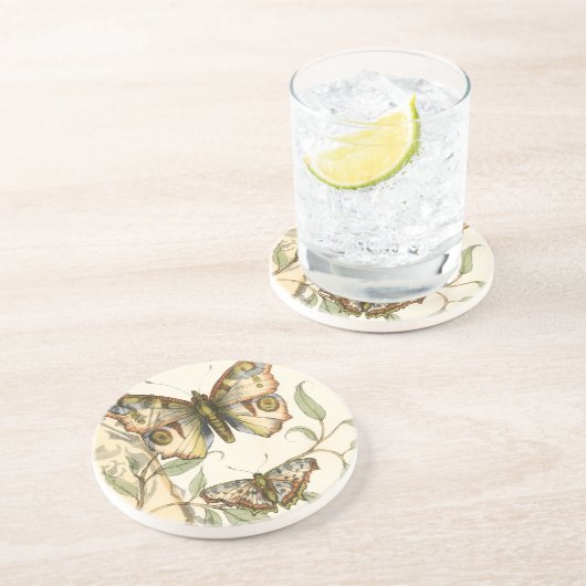 Tandem schlägt über grüne Blätter Untersetzer (Seite)