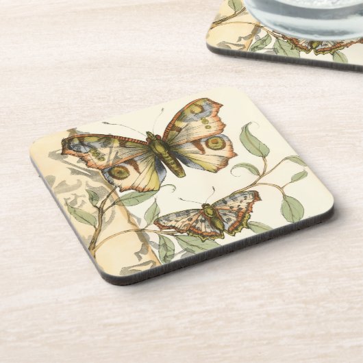 Tandem schlägt über grüne Blätter Untersetzer (Linke Seite)