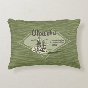Tandem-Surfen Hawaiian Vintage-Surf-Design Zierkissen