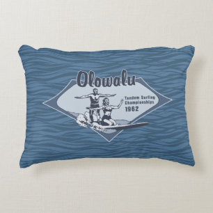 Tandem-Surfen Hawaiian Vintage-Surf-Design Zierkissen
