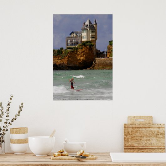Tandem Surfen in Biarritz, Frankreich Poster (Küche)