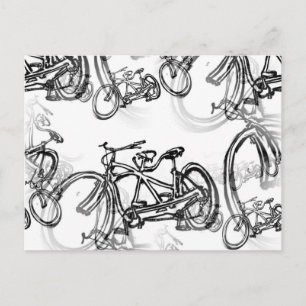 Tandem (zwei Sitze) Vintages Fahrrad Postkarte