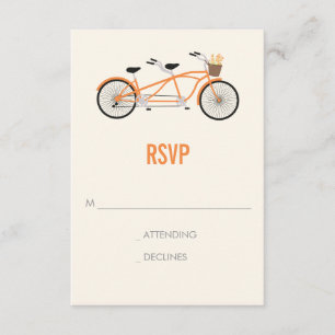 Tandemfahrrad-Hochzeit UAWG - Orange RSVP Karte