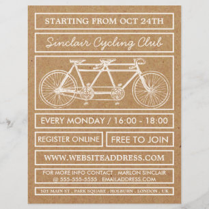 Tandemfahrrad, Kraft-Radsportverein Werbung  Flyer