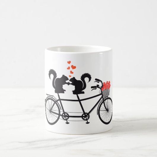 Tandemfahrrad mit Eichhörnchen Kaffeetasse (Mittel)