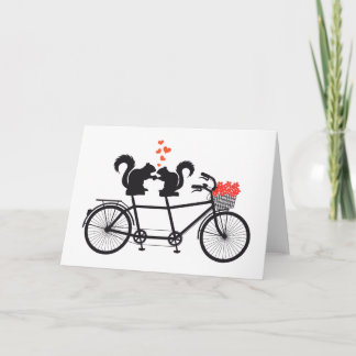 Tandemfahrrad mit Eichhörnchen Karte