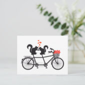 Tandemfahrrad mit Eichhörnchen Postkarte (Stehend Vorderseite)