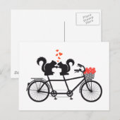 Tandemfahrrad mit Eichhörnchen Postkarte (Vorne/Hinten)