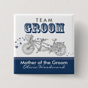 Tandemfahrrad-"Team-Bräutigam-" Brautparty-Knopf Button