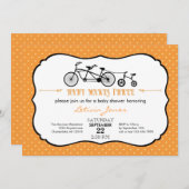 Tandemfahrrad-UnisexBabyparty-Einladung Einladung (Vorne/Hinten)