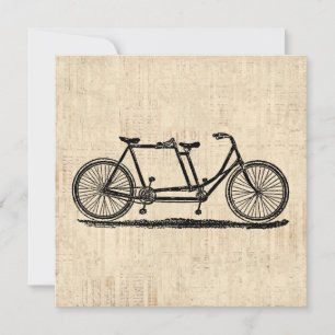Tandemfahrrad Zweipersonenfahrrad Antiker Fahrrad Karte