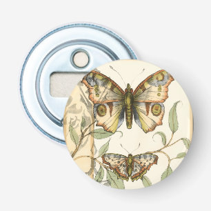 Tandemschmetterlinge über grünem Blätter Flaschenöffner