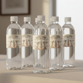 Tändliche Kalligrafie Abschluss-Schleife Wasserflaschenetikett