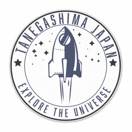 Tanegashima Japan Erforschen des Universums Aufkleber (Vorderseite)