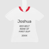 Tang Soo Do 1. Gup Roter Gürtel Personalisiert Ornament (Rückseite)