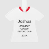 Tang Soo Do 2. Gup Roter Gürtel Personalisiert Ornament (Rückseite)