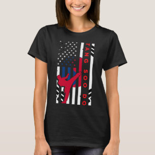 Tang Soo Do Kampfsport Karate Amerikanische Flagge T-Shirt