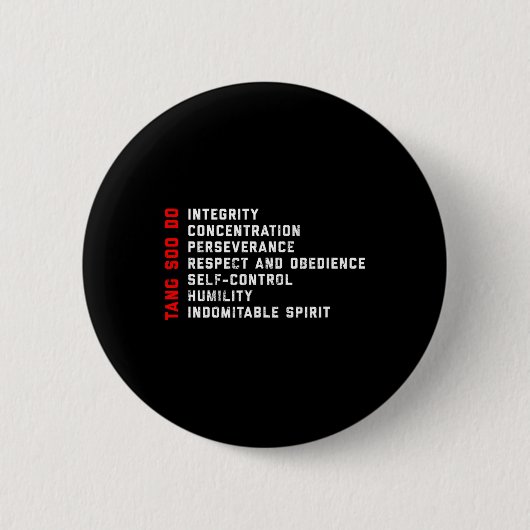 Tang Soo Do Martial Arts 7 Tenets Button (Vorderseite)