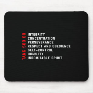 Tang Soo Do Martial Arts 7 Tenets Mousepad