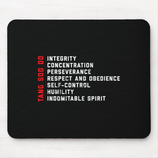 Tang Soo Do Martial Arts 7 Tenets Mousepad (Vorne)