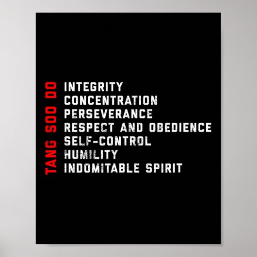 Tang Soo Do Martial Arts 7 Tenets Poster (Vorne)