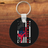 Tang Soo Do Martial Arts Karate American Flag Wome Schlüsselanhänger (Vorderseite)