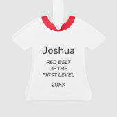 Tang Soo Do Martial Arts Roter Gürtel Personalisie Ornament (Rückseite)