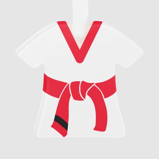 Tang Soo Do Martial Arts Roter Gürtel Personalisie Ornament (Vorderseite)