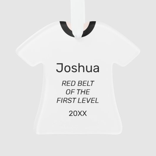 Tang Soo Do Roter Gürtel 1 Level Personalisiert Ornament (Rückseite)